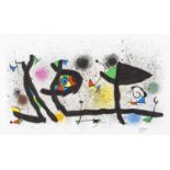 AFTER JOAN MIRO colour lithograph - abstract, entitled 'Surrealist Garden', circa 1974, published by