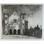 ‡ GEORGE CHAPMAN etching - view of Uppingham School, Rutland, signed in pencil, pl. 46.5 x 55cms