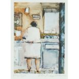 ‡ JOHN KNAPP-FISHER limited edition (422/500) print - 'Washer Woman', signed in pencil, 19 x 13.5cms
