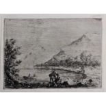 DAVID CHARLES READ (1790-1851) etching - Foot of Snowdon, signed with initials and dated 1829 in the