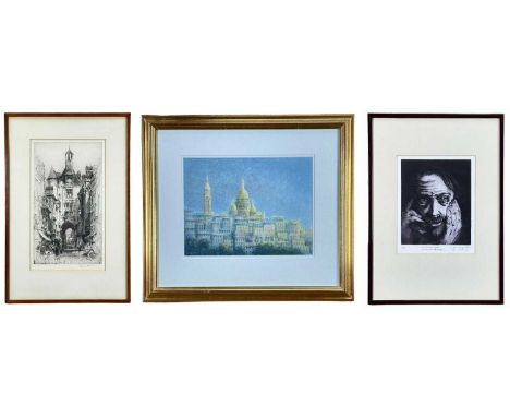 HEDLEY FITTON limited edition (240/250) etching - entitled verso 'La Tour de L'horloge' signed, dated verso '28, 42 x 24cms, 