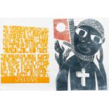 ‡ PAUL PETER PIECH four colour lithograph - Jack Davis poem relating to Aboriginal oppression,