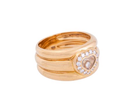 CHOPARD Ring "Happy Diamonds" mit Brillanten zus. 0,29 ct, GG 18K ,12,7 gr, RW: 54, 1990er Jahre, Tragespuren, inkl. Chopard 
