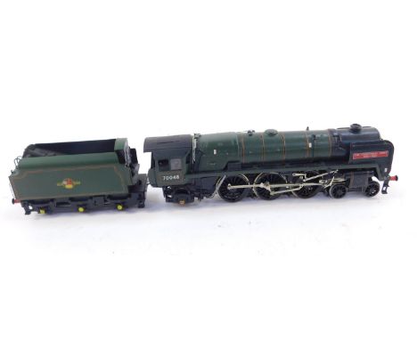 A DGH kit built OO gauge Britannia Class locomotive The Territorial Army 1908-1958, British Rail green livery, no.70048, 4-6-