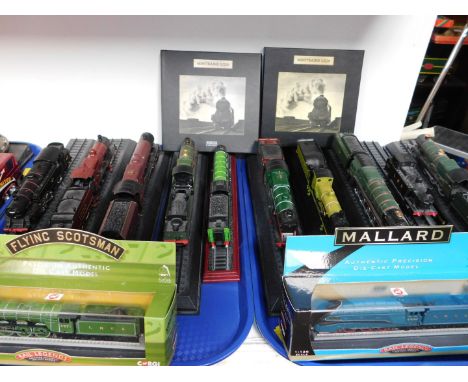 Two Corgi Rail Legends die cast models of locomotives, comprising Flying Scotsman and Mallard, boxed, together with ten stati