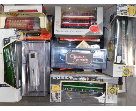Corgi die cast vehicles, including Classics, trams and buses, all boxed. (qty)