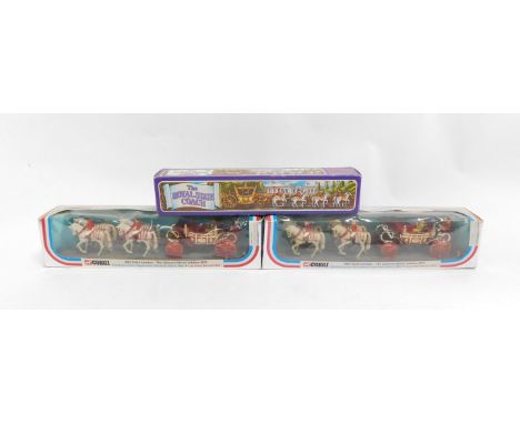 Two Corgi die cast State Landaus 1902, 41, for the Silver Jubilee 1977, together with a Crescent Toy Royal State Coach, also 