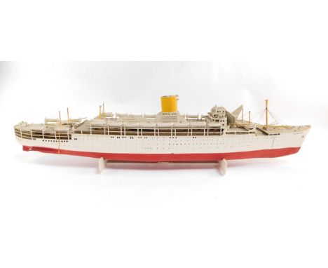 A scale model of The SS Himalaya, P &amp; O Passenger Ship, on a stand, 103cm L. 