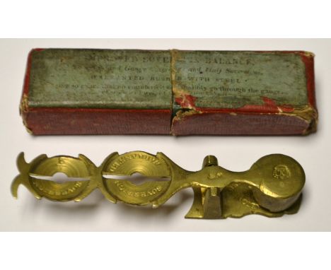 A set of Georgian Sovereign scales, with original trade label