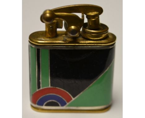 An Art Deco enamel lighter, Colibzi patent 