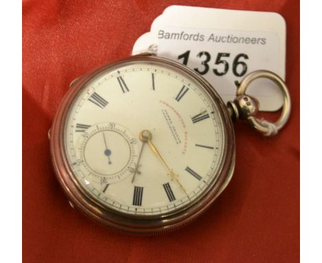 A silver fusee pocket watch with chronometer balance by James Graham Carrick Fergus, London, 1910