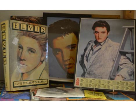 Elvis Presley - Elvis by Albert Goldman hardback; others King of rock, Graceland ticket stub, posters; etc qty     