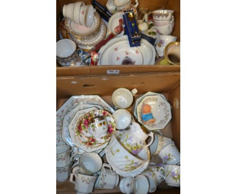 Ceramics - a Staffordshire tea service decorated with summer flowers comprising, six tea plates, six cups and saucers, milk j