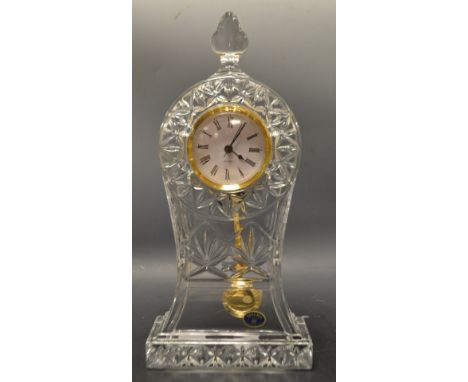 A Bohemian crystal mantle clock, boxed 