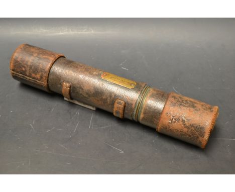 A 19th century four draw brass and leather mounted four-draw telescope, by J.H. Steward, London, 82cm long, c.1875

John Henr