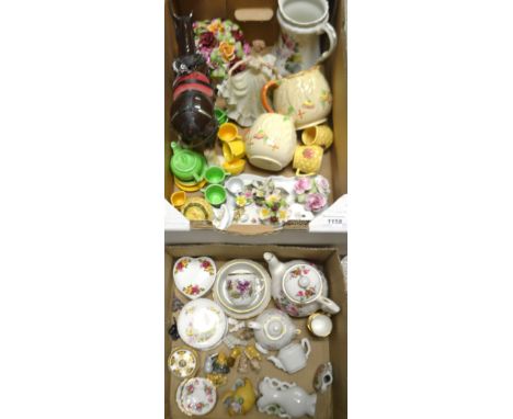 Ceramics - Royal Albert Old Country Roses flowers; Royal Doulton Forget me Not; Brentleigh ware; Beech jug, another, smaller;
