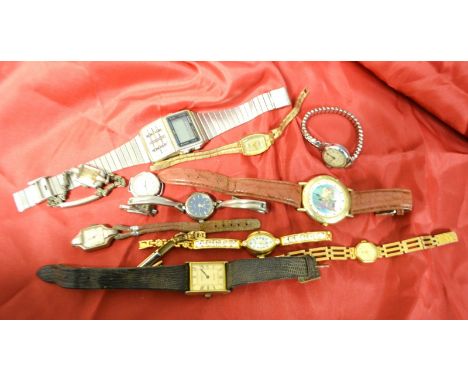 Wristwatches - a Casio digital watch; other early 20th century and later watches 