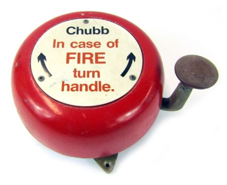 A Chubb manual fire alarm bell, 27cm wide.