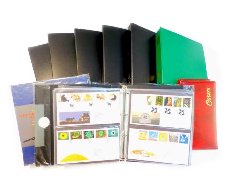 GB First Day Covers, mainly 1977 to 2004, with a few earlier, early examples hand-addresses, nine albums. (c2000)