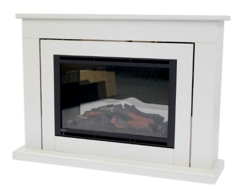 A Bemodern inset LED electric fire, in grey, model number 2603-2604, with remote control, lead and manual, 95cm high, 130cm w