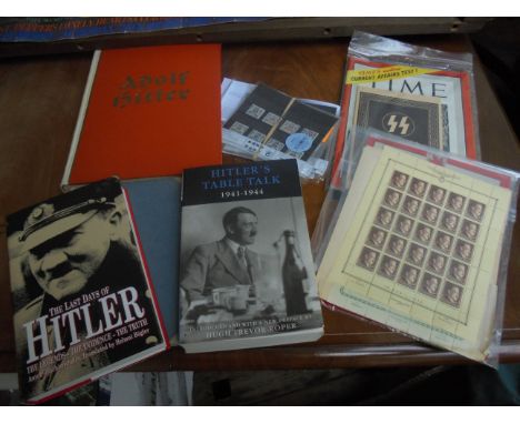 Collection of items relating to Adolf Hitler being a bound copy Entitled 'Adolf Hitler' with photographs throughout and wordi