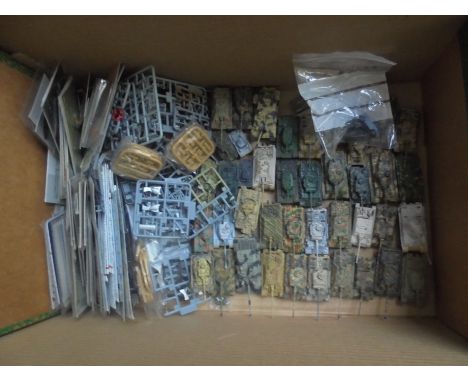 TAKARE 1/144 scale World Tank Museum - Interesting box of around 50 miniature tanks and related items (related boxes availabl