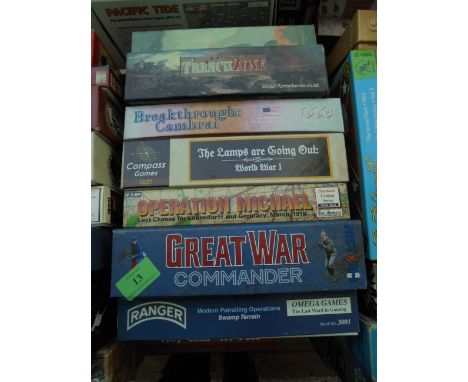 FIRST WORLD WAR- 8 games:  The Last Man, Trench Zone, Breakthrough Cambrai, The Lamps are Going Out, Operation Michael, Great