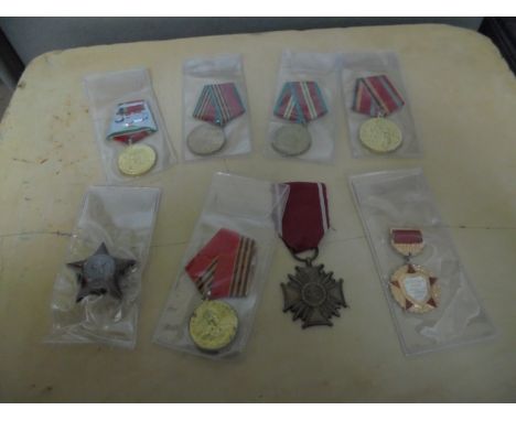 Variety of Russian post war medals including enamel Red Star