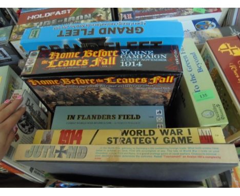 FIRST WORLD WAR - 6 games: Grand Fleet, The Marne Campaign 1914,  In Flounders Field, World War I Strategy,  To the Green Fie