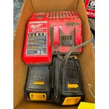 (2) DeWalt Batteries & (1) Milwaukee Charger