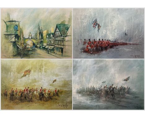Ben Maile (British 1922-2017): 'A Time of Glory' 'The Thin Red Line' 'Guns of War' and 'East Gate', four prints variously sig