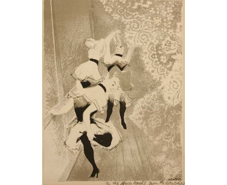 After William Gropper (1897-1977) DANCERS Lithograph 30 x 23cm, and After T P Wagner CARESSES Lithograph 30 x 23cm, framed (2