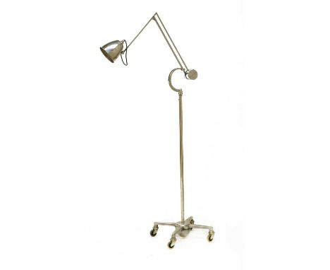A modern chrome adjustable standard lamp, 170cm high approximately