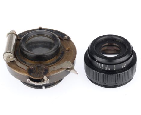 A Pair of Mixed Lenses, comprising a Leitz Wetzlar Photar f/2.8 50mm enlarger lens, and a Kodak lens in pneumatic shutter, wo