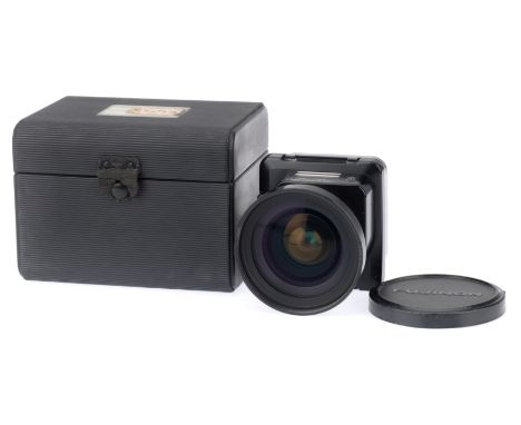 A Fujinon GX 65/5.6 Lens for GX680 System, black, serial number 8120100, f/5.6 65mm, barrel G, optics G, with light dust and 
