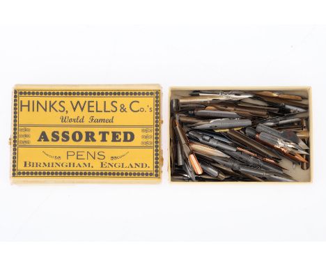 A Box of Hinks, Wells &amp; Co Pen Nibs, a large quantity of ink-dip pen nibs by Hinks, Wells and Co., mostly stainless steel