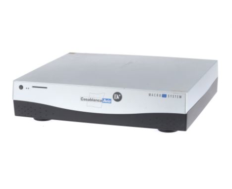 A Macro Systems Casablanca Avio Video Editing System, silver, powers up at time of auction, no other testes performed,