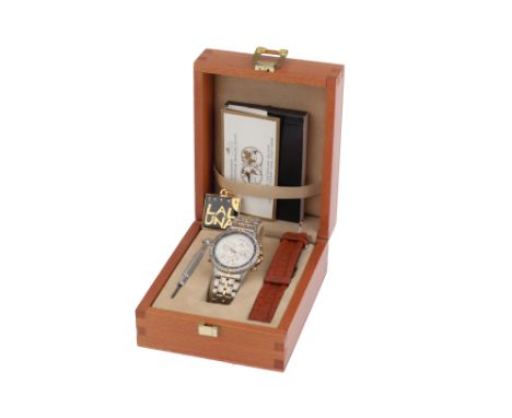 A Lotus Super Chronograph Gents Watch, white bezel, model number 9462, light marks to backplate, glass VG, needs battery, wit