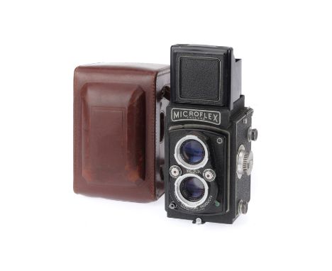 An M.P.P. Microflex TLR Camera, black, serial number 16903, body G, shutter works, viewfinder works well, with Micronar 77.5m