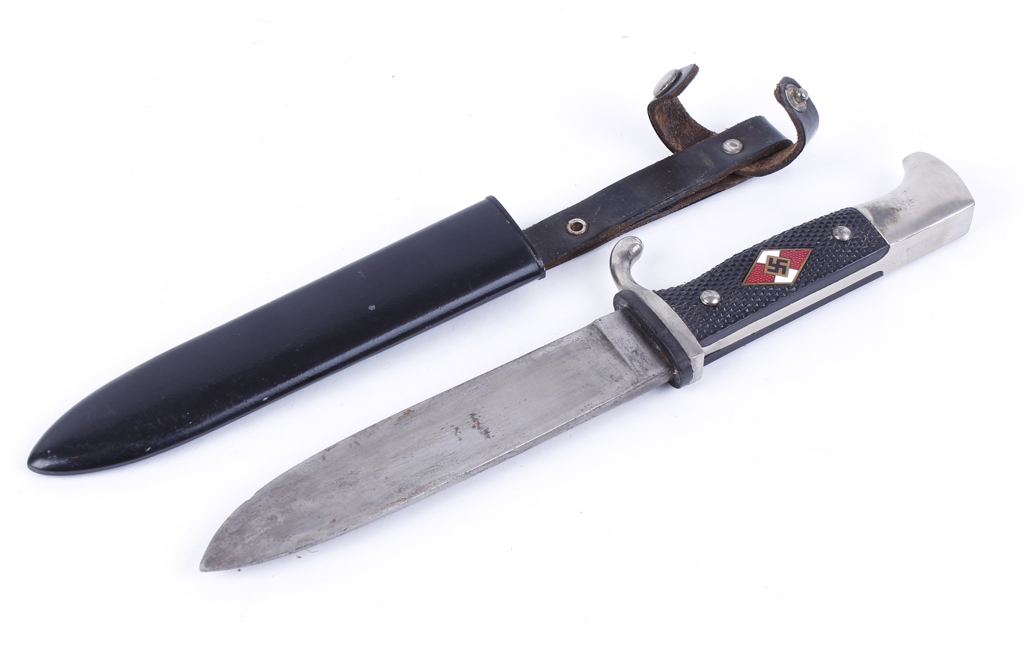 German Hitler Youth dagger, 5½ ins single edged blade stamped RZM M7/5 ...