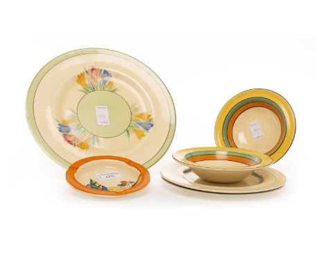 CLARICE CLIFF FOR WILKINSON HONEYGLAZE BIZARRE 'WOODLAND' PATTERN ASHTRAY, of circular form, hand painted with stylised flowe