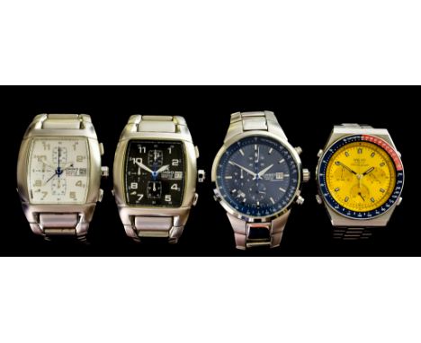 Four Japanese Wristwatches, comprising - Casio Oceanus,&nbsp; with white dial and stainless steel bracelet, Casio Oceanus, wi