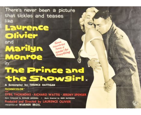 A British Quad Film Poster for "The Prince and the Showgirl", starring Laurence Olivier and Marilyn Monroe, 29.5ins x 39.5ins