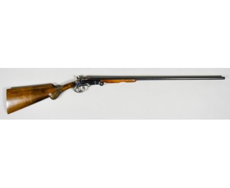 A .410 Side by Side Folding Shotgun by Parkemy, serial no. 53645, 28ins blued steel barrels, case hardened action with double