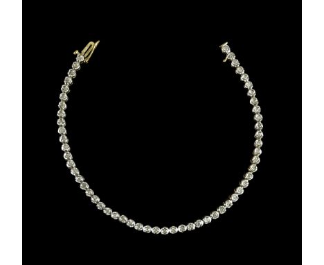 A 9ct Gold Diamond Set Tennis Bracelet, set with approximately 1.6ct of faceted diamonds, 200mm overall, total gross weight 8