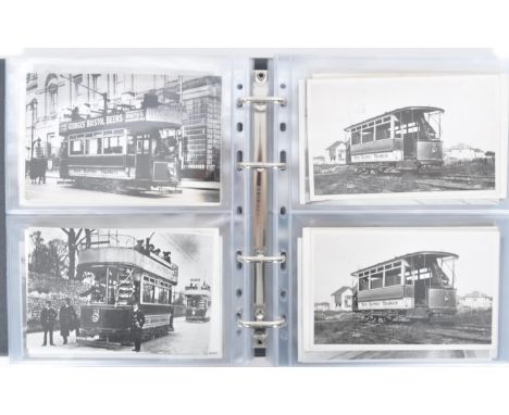 Postcards of local &amp; transport interest - Bath - Trams. In a well presented postcard and photograph album with views of t