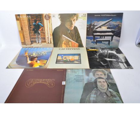 A collection of eight vinyl records LP records to include Simon and Garfunkel - Bridge Over Troubled Water, Nilsson Schmillss