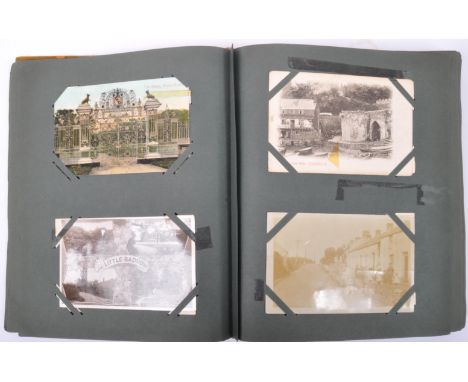 A collection of 19th century, Edwardian and later postcards to include postcards to include hand coloured examples,&nbsp; WWI