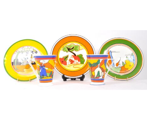Clarice Cliff for Wedgwood. A collection of limited edition bone china ceramic plates. The Bizarre living landscapes of Clari