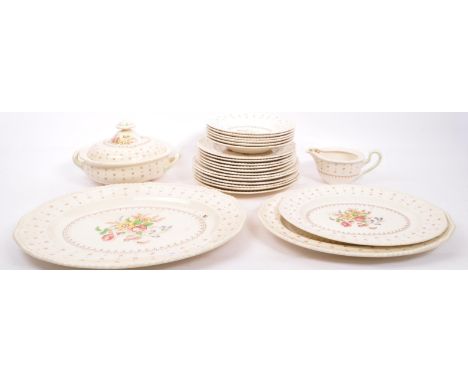A 20th century Royal Doulton 'Warwick' D.5916 ceramic dinner ware. The lot to include three graduating oval serving platters,